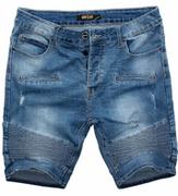 Spodenki męskie - Granatowe męskie spodenki jeansowe Recea - miniaturka - grafika 1