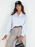 Koszule damskie - Koszula damska MARTIE biało-błękitna Dstreet DY0373-S - miniaturka - grafika 1