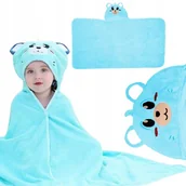 Okrycia kąpielowe dla dzieci - DZIECIĘCY RĘCZNIK KĄPIELOWY Z KAPTUREM SZYBKOSCHNĄCY Z MIKROFIBRY PONCZO - miniaturka - grafika 1