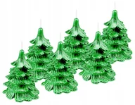 Świece - 6 x świeczki świąteczne choinka 10 cm cała zielona - miniaturka - grafika 1