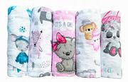 Pieluchy - Czas Bobasa Pieluchy Flanelowe Wielorazowe 70x80 5-PAK Zestaw Girl 1 0592 - miniaturka - grafika 1