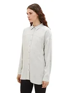 Bluzki damskie - TOM TAILOR Denim Damska bluzka z długim rękawem typu Turn-Up, 32510-basic Light Grey Melange, M - miniaturka - grafika 1