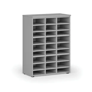 Regał sortujący PRIMO GRAY, 1087 x 800 x 420 mm, 27 przegród, szary - Regały biurowe - miniaturka - grafika 1