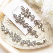 Zestawy biżuterii dla kobiet - Komplet kolczyki i bransoletka ślubny - miniaturka - grafika 1