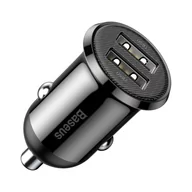 Ładowarki samochodowe - Baseus Grain Pro ładowarka samochodowa 2x USB 4,8 A czarny (CCALLP-01) - miniaturka - grafika 1
