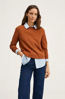 Bluzy damskie - Mango Bluza kolor pomarańczowy - grafika 1