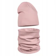 Czapki damskie - KOMPLET PRZEJŚCIOWY WIOSENNY JESIENNY CZAPKA + KOMIN PRĄŻEK BAWEŁNA 54/60 - miniaturka - grafika 1