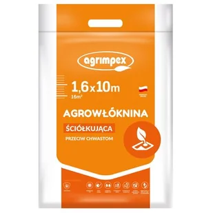 Agrimpex Agrowłóknina ściółkująca przeciw chwastom - hobby 1,6m x 10m, 50g/m2, marki AH161050 - Agrowłókniny - miniaturka - grafika 1