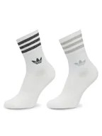 Skarpetki damskie - adidas Zestaw 2 par wysokich skarpet damskich Glt Crew HC9561 Biały - miniaturka - grafika 1