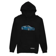 Odzież do sportów motorowych - Czarna bluza z kapturem niebieskie BMW M3 E46-L - miniaturka - grafika 1