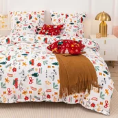 Pościel - Świąteczna Pościel MIŚ Z Mikrofibry 160x200 Cozy WHITE CHRISTMAS - miniaturka - grafika 1