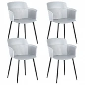 Taborety i hokery - B2B Partner Plastikowe krzesło barowe MOLLY, szare 422023 - miniaturka - grafika 1