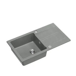 Zlewozmywak granitowy jednokomorowy z ociekaczem szary Root Chef Long, 770 x 440 x 175 mm - Zlewozmywaki - miniaturka - grafika 1