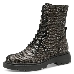 Tamaris Damskie sztyblety Lace Boot Flat 1-25918-43, Czarny w??, 37 EU - Botki damskie - miniaturka - grafika 1