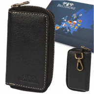 Etui na klucze - Etui Na Klucze Premium Skórzane Kluczówka Beltimore Czarne P87 : Kolory - Czarny - miniaturka - grafika 1