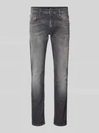 Spodnie męskie - Jeansy o kroju slim fit z efektem znoszenia model ‘ANBASS’ - miniaturka - grafika 1