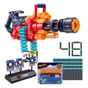 Zabawki militarne - X-Shot Crusher 36382 + Elektroniczna Tarcza 3 cele + 30 strzałek Elite do Nerf A0351 - miniaturka - grafika 1