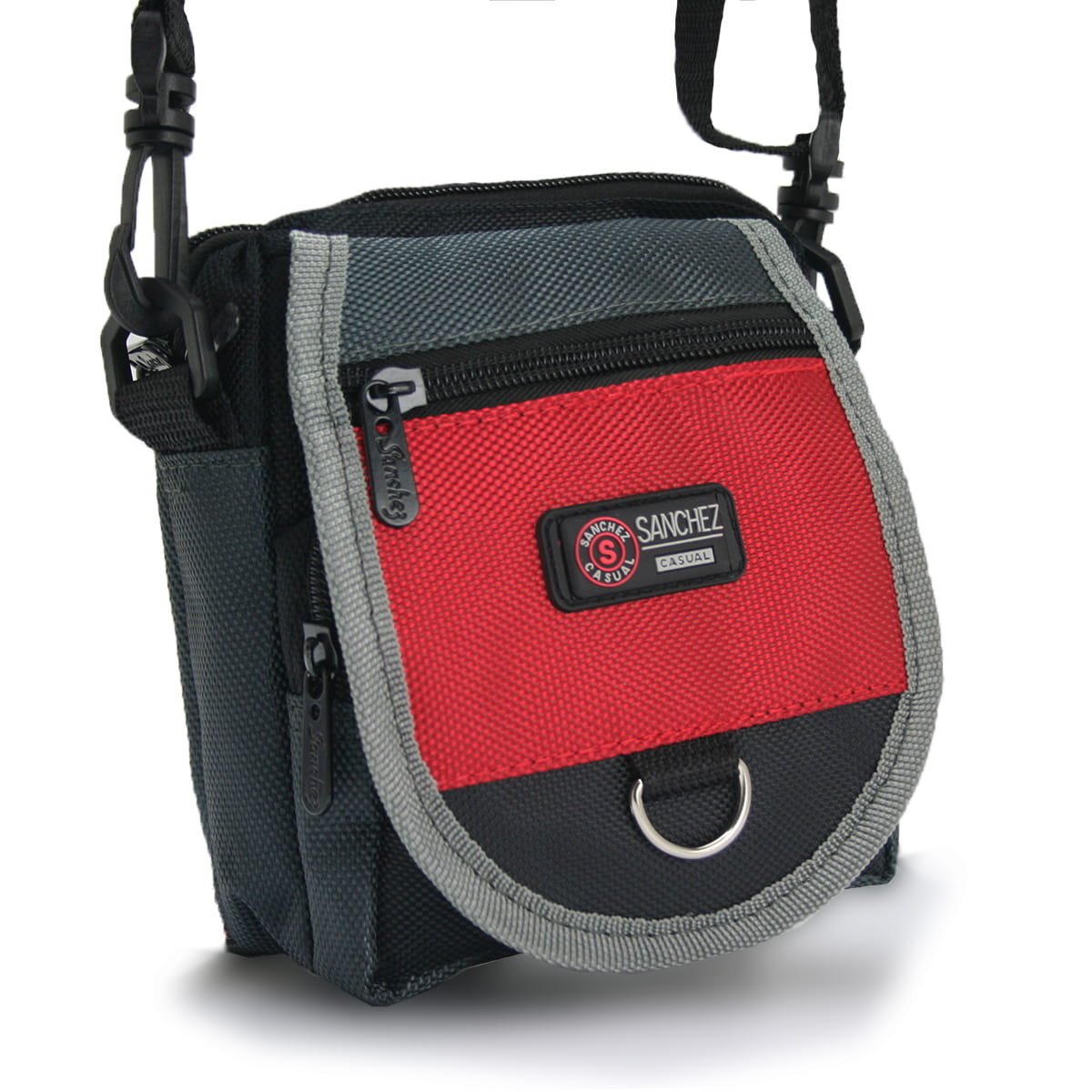 Saszetka torba męska na ramię i do ręki - czarno-czerwona