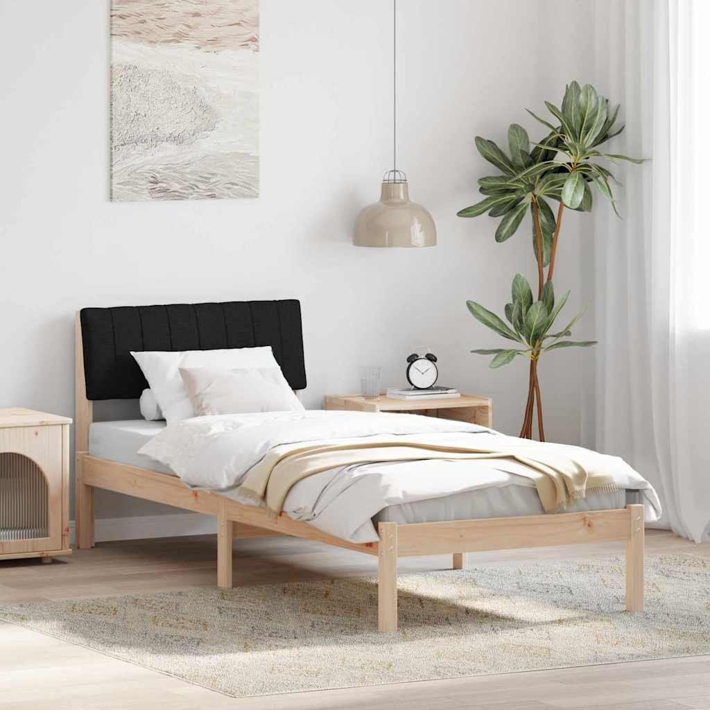 vidaXL Rama łóżka brązowo-czarny 80 x 200 cm Lite drewno sosnowe