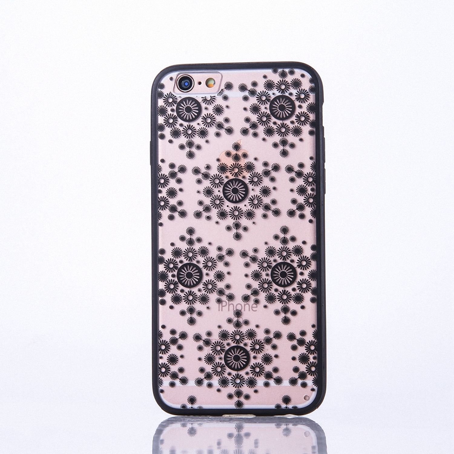 Etui na telefon komórkowy Mandala do Apple iPhone 8 Etui ochronne z motywem płatków Pokrowiec na torbę Bumper Czarny