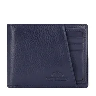 Portfele - Męski portfel skórzany ścięty po skosie granatowy - miniaturka - grafika 1