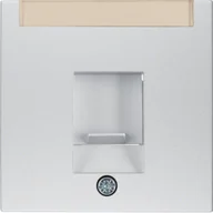 Gniazdka elektryczne - Hager Polo Element centralny pojedynczy z zasuwą chroniącą przed kurzem i polem opisowym alu B.1/B.7 Glas 11701404 11701404 - miniaturka - grafika 1