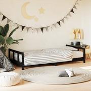 Łóżeczka i kojce - Rama łóżka, czarna, 90x200 cm, lite drewno sosnowe Lumarko! - miniaturka - grafika 1