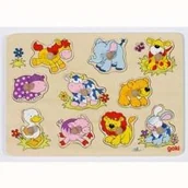 Układanki dla dzieci - Goki Gollnest&Kiesel Układanka z uchwytami Małe zwierzątka - miniaturka - grafika 1