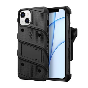 Zizo Bolt Series Etui Pancerne do iPhone 13 ze Szkłem 9H na Ekran + Uchwyt z Podstawką (Black) BOLT-IPH2161-BKBK - Etui i futerały do telefonów - miniaturka - grafika 3