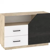 Komody - Komoda 120 1D2S PAX-05 Pax MebloCross Dąb Endgrain / Biały / Błękit - miniaturka - grafika 1