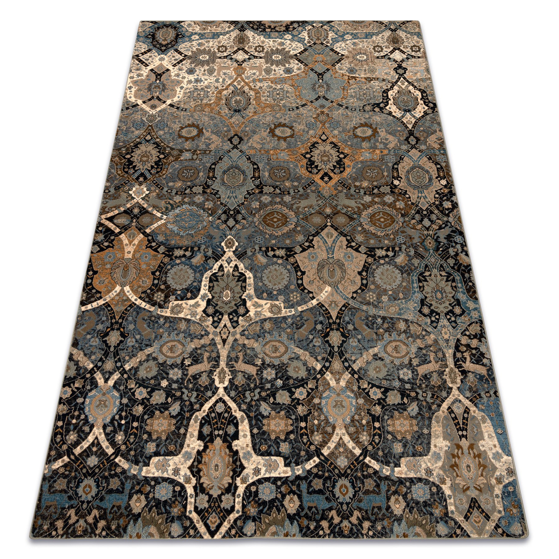 Dywan wełniany SUPERIOR KIRMAN orientalny koniak beż wielokolorowy 235x350 cm