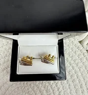 Spinki do mankietów i krawatów - SPINKI DO MANKIETÓW statek ŻAGLÓWKI łódki złote - miniaturka - grafika 1