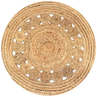 vidaXL Dywan pleciony z juty, 90 cm, okrągły 245342 - Dywaniki łazienkowe - miniaturka - grafika 6