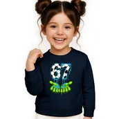 Bluzy dla dziewczynek - BLUZA DZIECIĘCA 67 SIX SEVEN PIŁKA VIRAL DLA CHŁOPCA DZIEWCZYNKI 110-116 - miniaturka - grafika 1