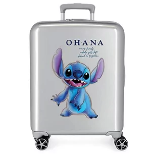 Disney 100 Stitch Walizka kabiny Szary 40x55x20 cms Twarde ABS Zamknięcie TSA Wbudowany 38,4l 2 kg 4 koła Podwójne Bagaż Ręczny, Szary, Talla única, Walizka kabinowa - Walizki - miniaturka - grafika 1