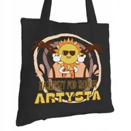 Torby i wózki na zakupy - Torba Bawełniana dla Artysty Czarna Na Prezent ekologiczna Trwały Nadruk - miniaturka - grafika 1
