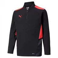 Koszulki i topy damskie - Puma Unisex dziecięca bluza indywidualna treningowa, 14 Zip Top Jr Black Sunblaze 110 657545 - miniaturka - grafika 1