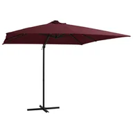 Parasole ogrodowe - vidaXL Parasol wiszący z LED, bordowy, 250x250 cm 312310 - miniaturka - grafika 1