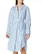 Sukienki - BOSS Damska sukienka w paski C Disso z elastycznej bawełnianej popeliny, Open Blue476, 42 PL - miniaturka - grafika 1