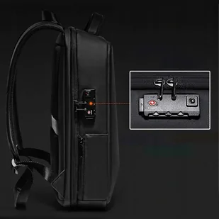 Plecak antykradzieżowy Fenruien na laptopa do 15.6" z portem USB wodoodporny Czarny - Torby fotograficzne i futerały - miniaturka - grafika 10