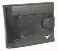 Portfele - Portfel Męski Skórzany ANDREAS Skóra Licowa Mały Poziomy Z Zapięciem CZARNY RFID HK5130B ML 11,5 x 9 x 3 [cm] - miniaturka - grafika 1