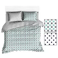 Pościel dla dzieci - Extrapościel Pościel bawełniana 100x135 R136 biała rozgwiazdy grochy granatowe 38N 205N - miniaturka - grafika 1