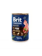 Mokra karma dla psów - Brit Premium By Nature Puszka Wieprzowina z Tchawicą 400g - miniaturka - grafika 1