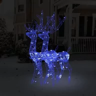 Oświetlenie świąteczne - vidaXL Akrylowe renifery ozdobne, 2 szt., 120 cm, niebieskie - miniaturka - grafika 1