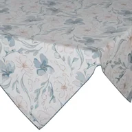 Obrusy i serwetki - Obrus serweta 85x85 Ines beżowy niebieski z nadrukiem kwiatów - miniaturka - grafika 1