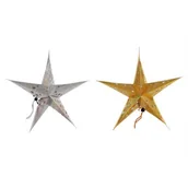 Ozdoby bożonarodzeniowe - Gwiazda świąteczna papierowa 30 cm srebrny / złoty - miniaturka - grafika 1