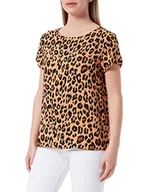 Koszulki i topy damskie - Vila Vipaya S/S Top/Su-Noos t-shirt damski, Butterum/Aop: leo, 38 - miniaturka - grafika 1
