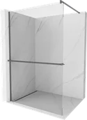 Ścianki i drzwi prysznicowe - Mexen Kioto+ ścianka prysznicowa z półką Walk-in 125 x 200 cm, transparent, gun metal - 800-125-121-95-00 - miniaturka - grafika 1