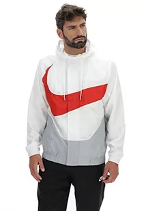 Nike Męska kurtka M NSW Swoosh WVN LND JKT, White/Lt Smoke Grey/University Red, S DD5967 - Kurtki męskie - miniaturka - grafika 1
