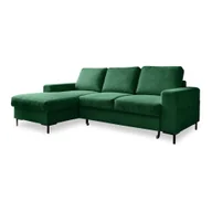 Narożniki - Ciemnozielony sztruksowy rozkładany narożnik (lewostronny) Lofty Lilly – Miuform - miniaturka - grafika 1